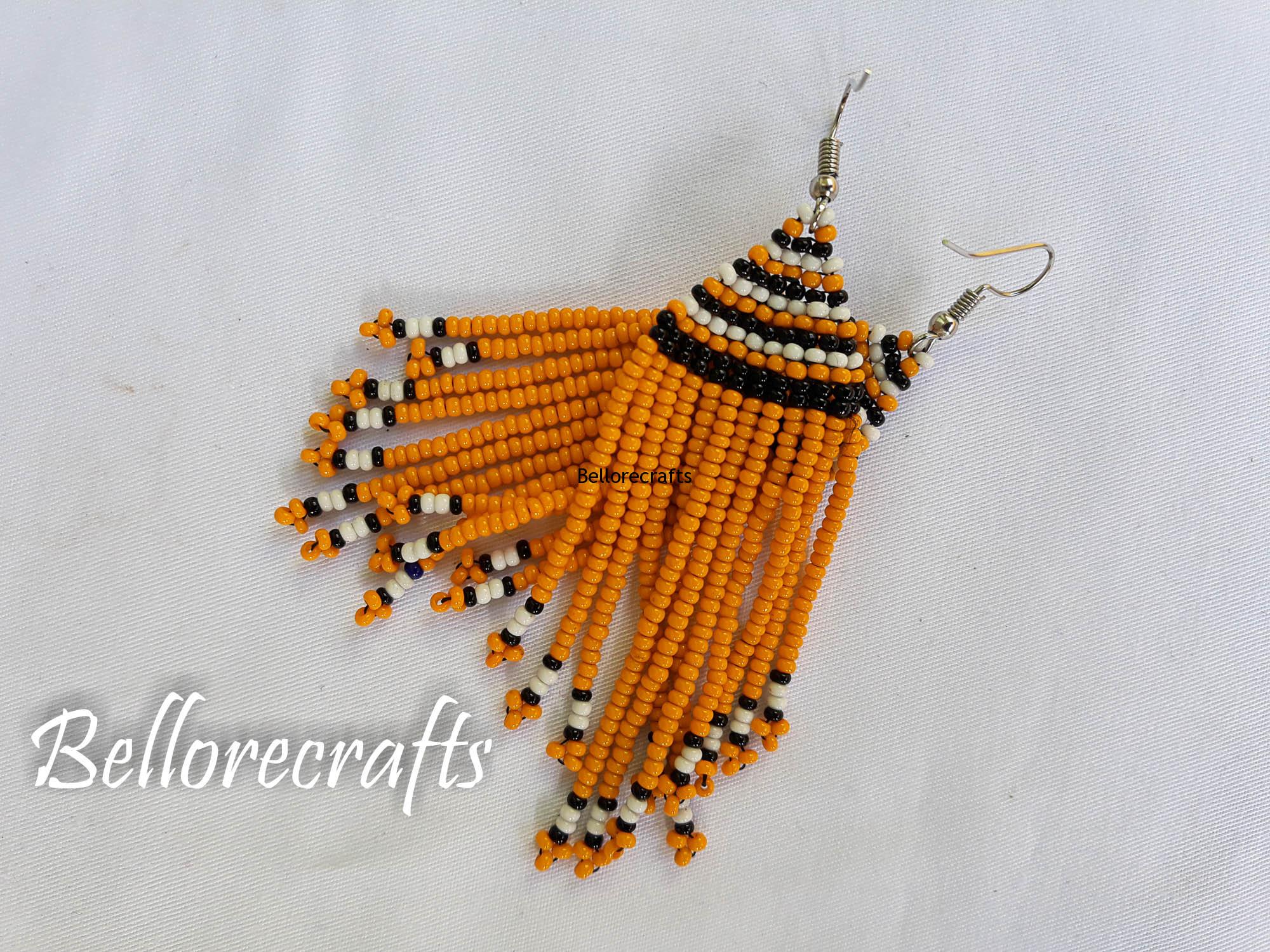 African Beaded Earrings, Maasai Earrings, African Jewellery Earrings