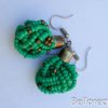 African Maasai Beaded Drop Earrings – Green